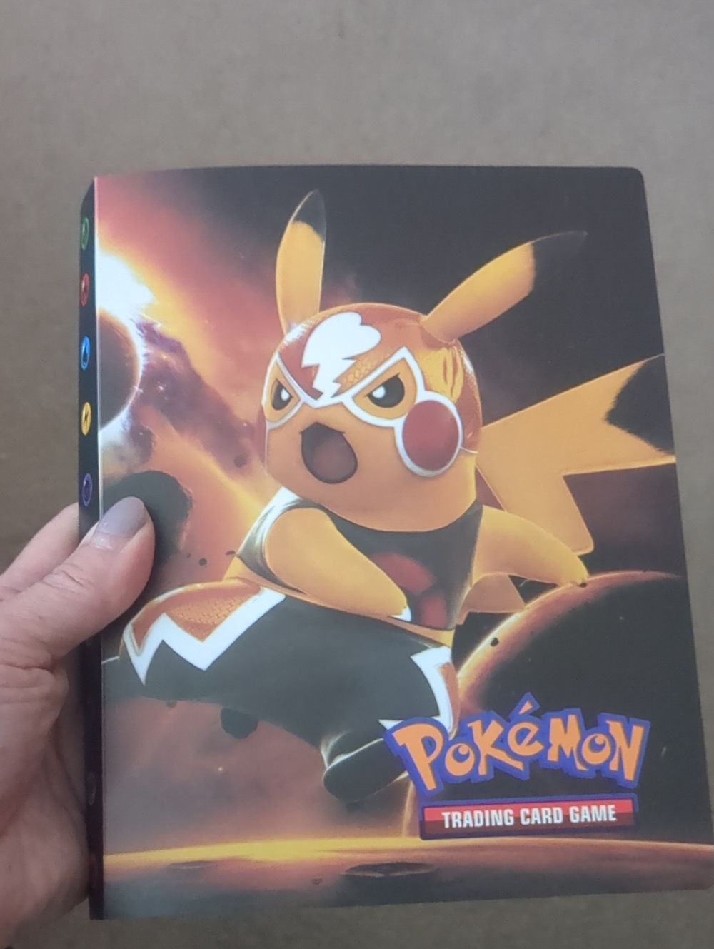 Pokemon Yellow & Black Pikachu Luchador Trading Card Binder